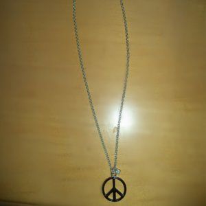 Silver Peace Sign Necklace